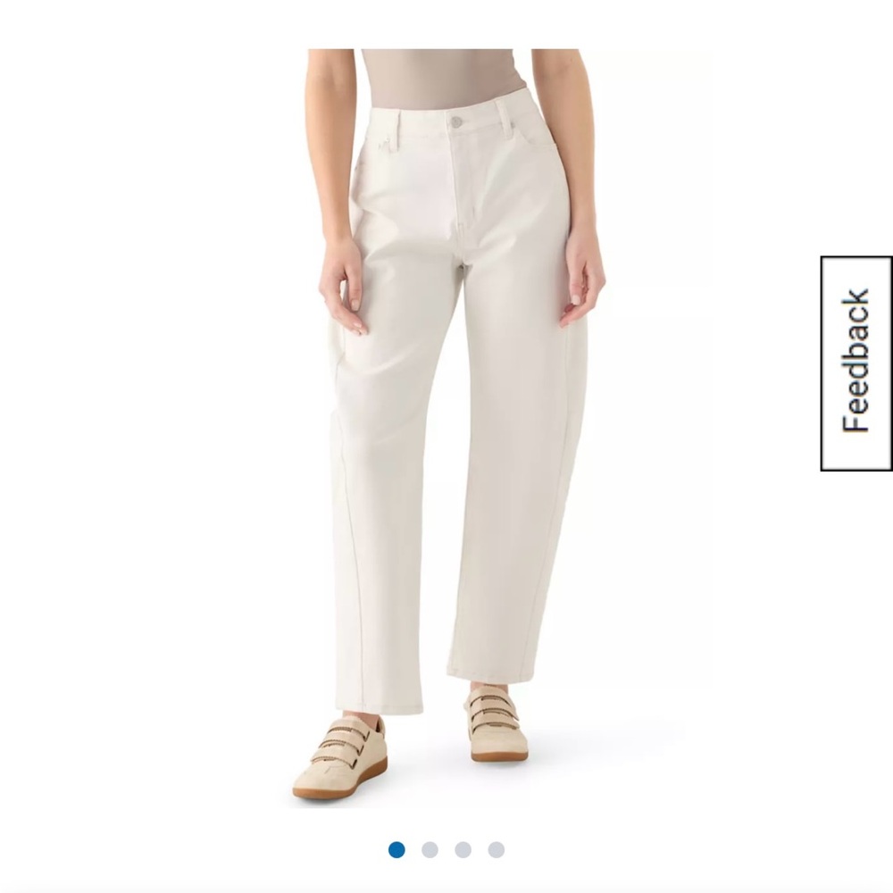 Wonderly Women's Barrel Leg Cream Pants